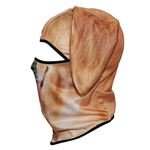 WTACTFUL 3D Animal Ears Balaclava, Breathable Face Mask for Halloween - color: Golden Retriever Mss-01