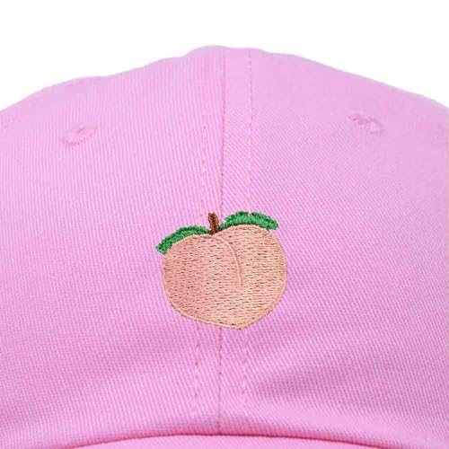 DALIX Peach Embroidered Dad Cap Cotton Baseball Hat Women - color: Light Pink
