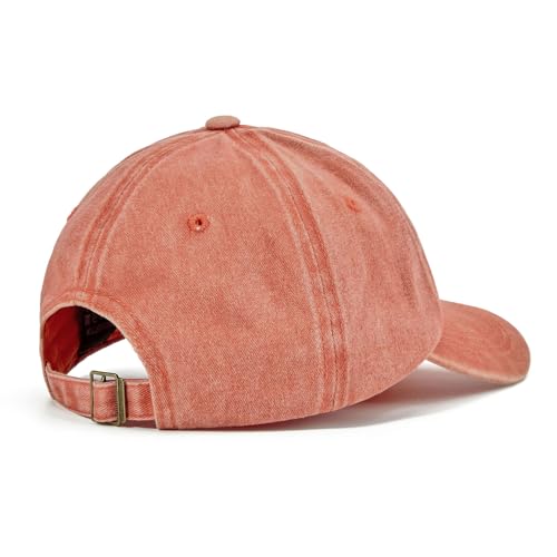 Distressed Washed Cotton Baseball Cap Adjustable Dad Hat for Men Women - color: Z Orange