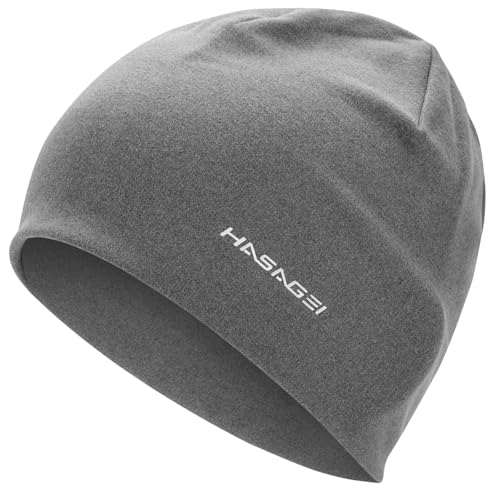 HASAGEI Beanies Skull Caps for Men, Women Warm Helmet Liner Cycling Cap Soft Lightweight Beanie Hat Antistatic Running Beanie - color: Gray