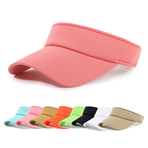 Sun Visor Hat Adjustable Outdoor Sports Cap for Men Women Adults - color: #1 Rose Red-1