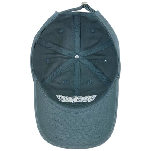 E BY ELIDAN Boston EST 1630 Dad Hat, Embroidered Cotton Baseball Cap - color: Denim