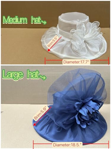 SAFERIN Women's Organza Church Fascinator Bridal Tea Party Wedding Hat - color: Gz-navy