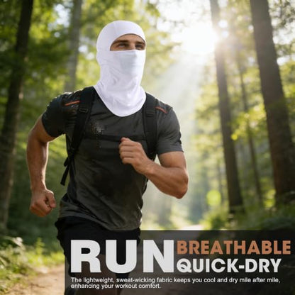 WTACTFUL Breathable Balaclava Face Mask Men, Summer UPF 50+ Sun Protection - color: Black+white