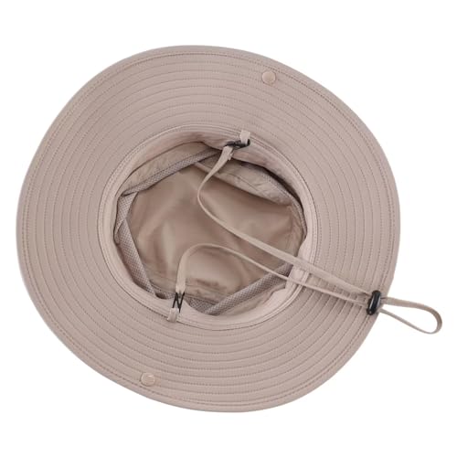 Connectyle Sun Hat for Men Women Outdoor UV Protection Safari Hat for Fishing Hiking Gardening Breathable Cowboy Hat UPF50 - color: Light Khaki