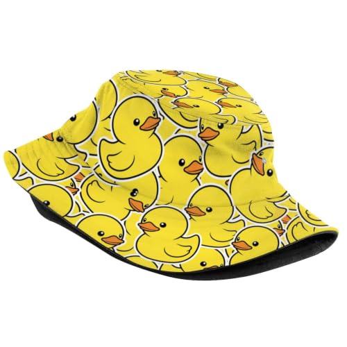 Bucket Hat Funny Duck Fisherman Hat Travel Beach Sun Hat Outdoor Cap for Men Women Adults - color: Cute Ducky