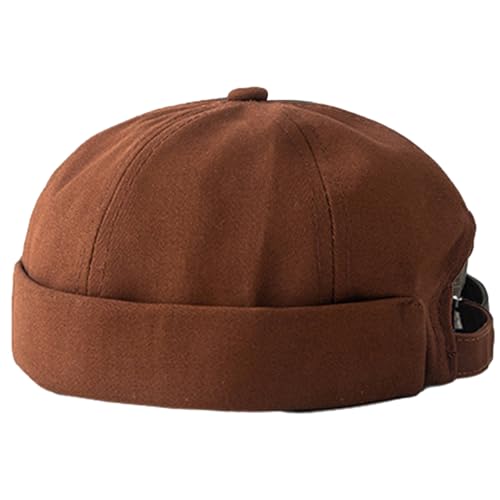 Adjustable Unisex Hip-Hop Docker Hat Dome Brimless Hats - color: Orange