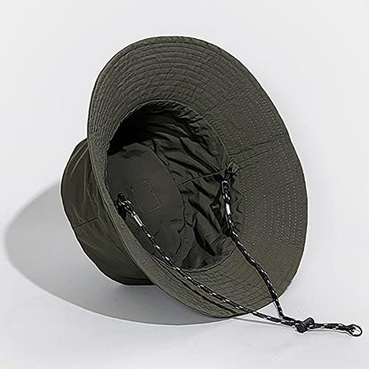 Waterproof Bucket Hat for Women and Men - UV Protection Beach Sun Hat Fishing Safari Boonie Hat Rain Hat Adjustable Packable - color: Army Green - Waterproof