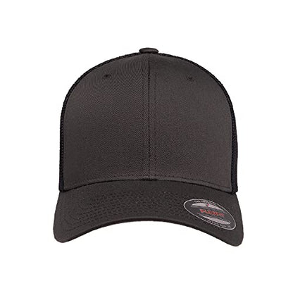 Flexfit 6511 핏 미드 프로파일 스트레치 메시 패널 트러커 캡 - color: 차콜/네이비, size: 단일 사이즈