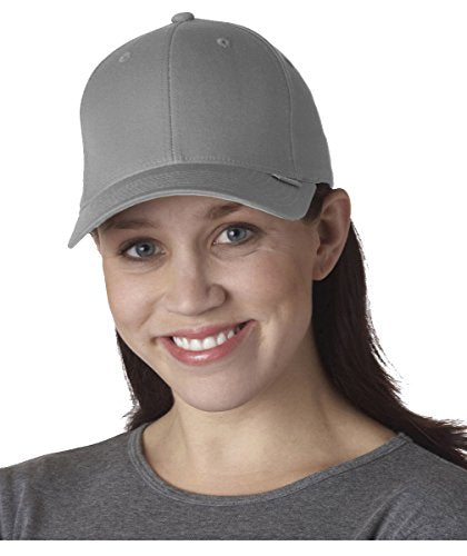 Flexfit/Yupoong Men's Cotton Twill Fitted Cap - color: Grey, size: Small-Medium