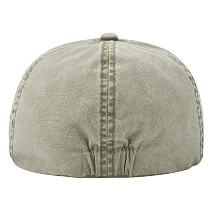 VOBOOM Cotton Washing Flat Cap Cabbie Hat Gatsby Ivy Irish Hunting Newsboy - color: Washed Khaki