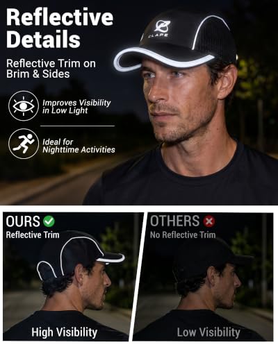 Croogo 5 Panel Running Hat Quick-Drying Lightweight Mesh Baseball Cap - color: Navy