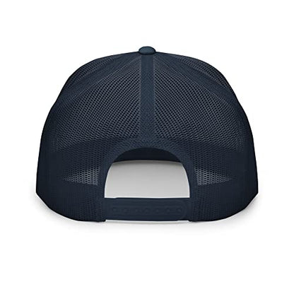 NX Upside Down Tampa Embroidered Flat Bill Trucker Hat High Crown Snapback Cap - color: Navy