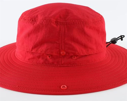 Connectyle Sun Hat for Men Women Outdoor UV Protection Safari Hat for Fishing Hiking Gardening Breathable Cowboy Hat UPF50 - color: Red