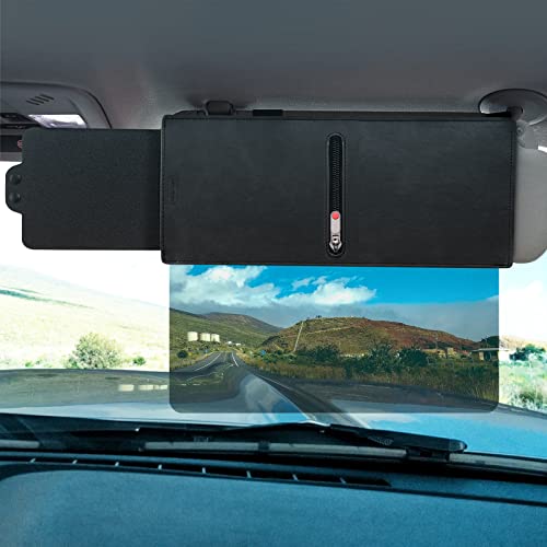Veharvim Sun Visor Extender for Car with Zipper Slider, UV400 Car Sun Visor Extension with PC Lens and Side Sunshade,Anti-Glare for Safe Driving,UV-Filtering/Protection(Passenger Side) - size: Passenger Side