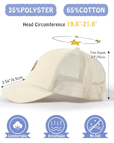 SONMONY Toddler Hat Smile Face Kids Baseball Cap Adjustable Cute Hat 3-12Y - color: Mesh-beige