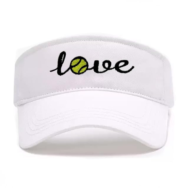 Embroidered Pickleball Visor Men Women,Gifts for Pickleball Lovers - color: White, style: Tennis Love