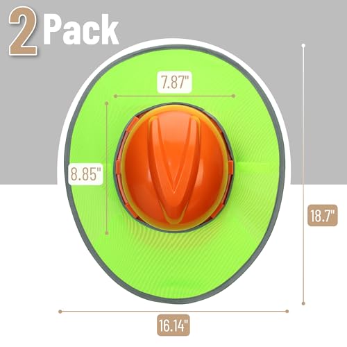 UNCO- Hard Hat Sun Shield, 2 Pack, Green, Full & Standard Brim Mesh Sunshade High Visibility Reflective, Hard Hat Accessories - color: Green, size: 2 Pack