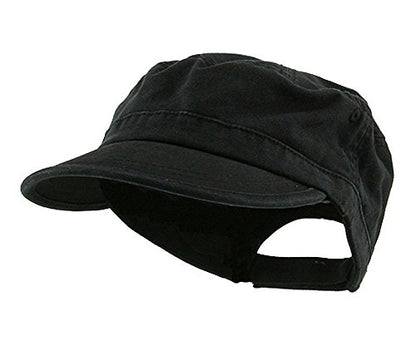 Wholesale Enzyme Washed Cotton Army Cadet Castro Hats - color: Black