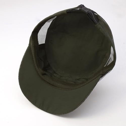 Cadet Army Cap Mesh Quick Qry Flat Top Cap Military Hat for Men Women - color: Army Green