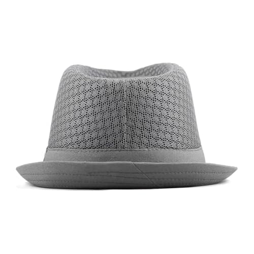 The Hat Depot Light Weight Classic Soft Cool Mesh Crushable Fedora hat - color: Grey, size: Large-X-Large