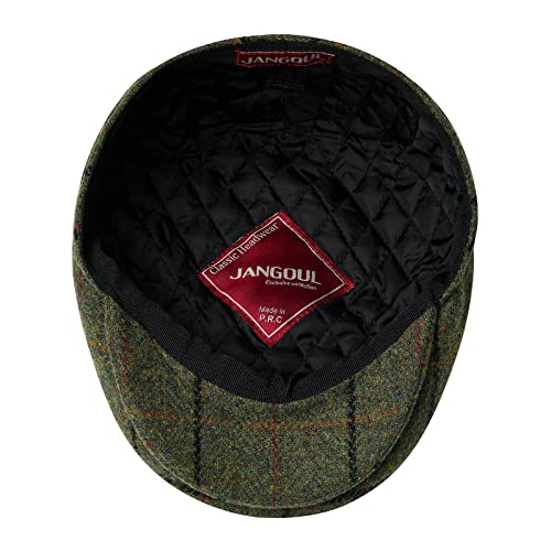 Men Wool Plaid Ivy Gatsby Newsboy Cap - color: Plaid Green, size: 7 7/8