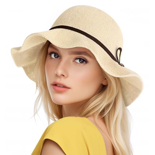 Beach Hats for Women, UPF 50+ UV Protection Foldable Sun Hat Summer Travel