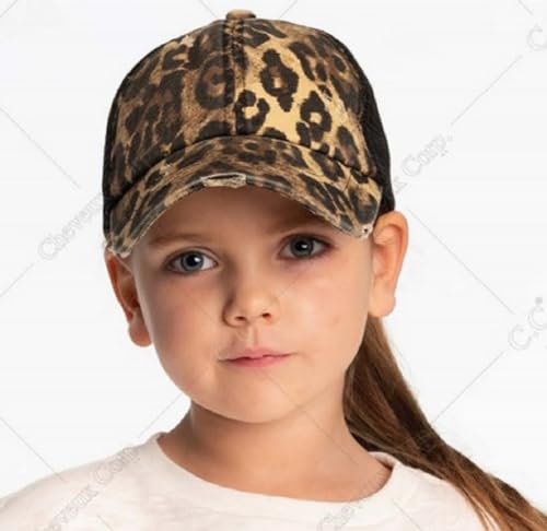 C.C. Childrens' Kids' Girls' Criss Cross High Bun Adjustable Mesh Trucker Baseball Cap - color: Cotton Twill, Grape