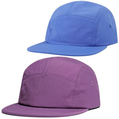 COOLSOME 5 Panels Hat Basic Daily Wear Breathable Quick Dry Cap - color: Blue+purple/M Size