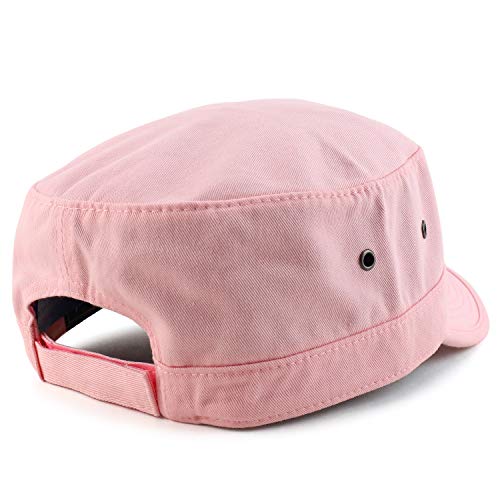 Trendy Apparel Shop 오버사이즈 XXL 플랫 탑 스타일 아미 캡 - color: 라이트 핑크