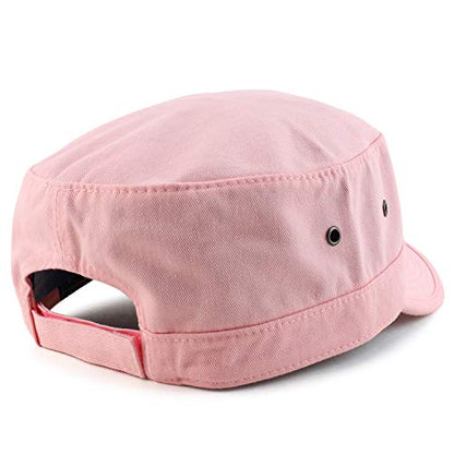 Trendy Apparel Shop 오버사이즈 XXL 플랫 탑 스타일 아미 캡 - color: 라이트 핑크