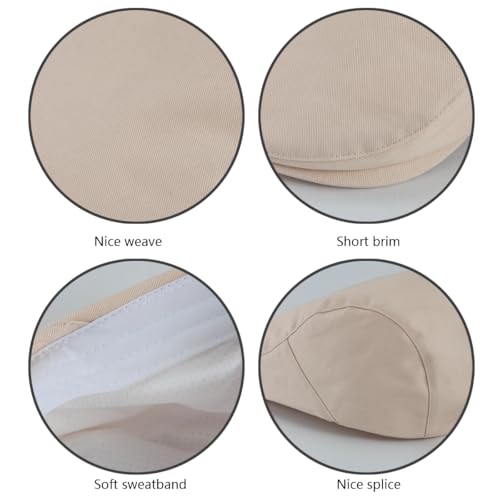 Classic Solid Flat Cap Newsboy Hats for Men Retro Cabbie Driving Adjustable - color: C03 Beige With Mesh Lining