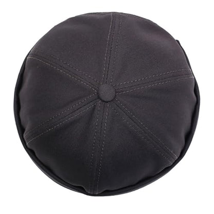2 Pcs Mens Brimless Docker Cap Set - Retro Worker Sailor Skull Cap Beanie with Rolled Cuff - color: Gray