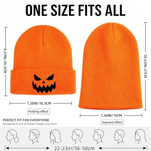 American Flag Beanie, USA Embroidered Winter Hat for Women Men - color: Halloween-1