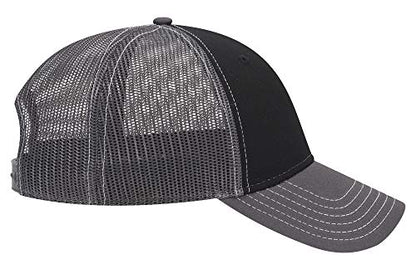 OTTO 6 Panel Low Profile Contrast Vertical Mesh Back Cap - color: Ch.gry/Blk/Ch.gry