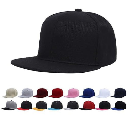 Boolavard Classic Snapback Hat Cap Hip Hop Style Flat Bill Blank Solid Color Adjustable Size - color: Burgundy