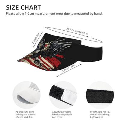 United States 250th Anniversary Hat America Patriotic Visor Caps for Women Men Adjustable Sun Hat - color: Bald Eagle With American Flag 10