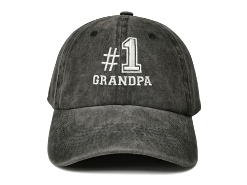 Hepandy Embroidered Baseball Caps for Grandpa Grandma Mom Dad Papa Nana - color: No.1 Grandpa (Washed Black)
