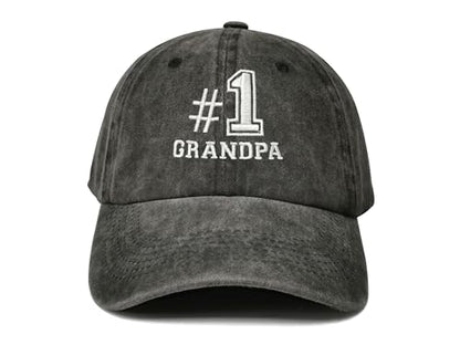 Hepandy Embroidered Baseball Caps for Grandpa Grandma Mom Dad Papa Nana - color: No.1 Grandpa (Washed Black)