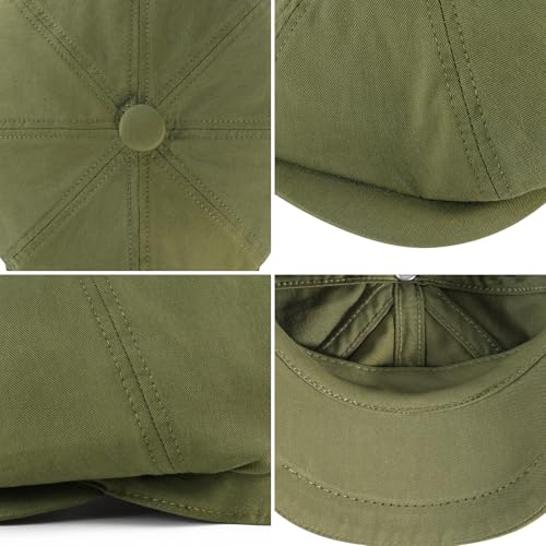 Toddler 8 Panel Cotton Newsboy Cap - color: Army Green, size: 4-5T