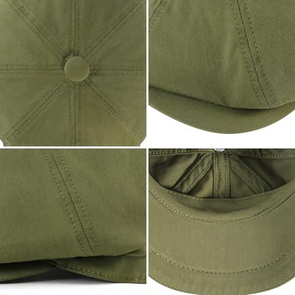 Toddler 8 Panel Cotton Newsboy Cap - color: Army Green, size: 4-5T