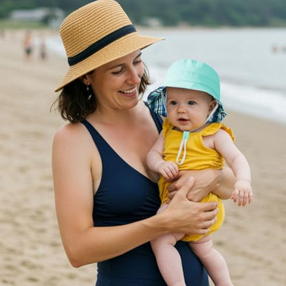 Durio UPF 50+ Baby Sun Hat Wide Brim Toddler Bucket Hats for Boys 0-8 Years - color: A Light Green, size: 3-6 Months