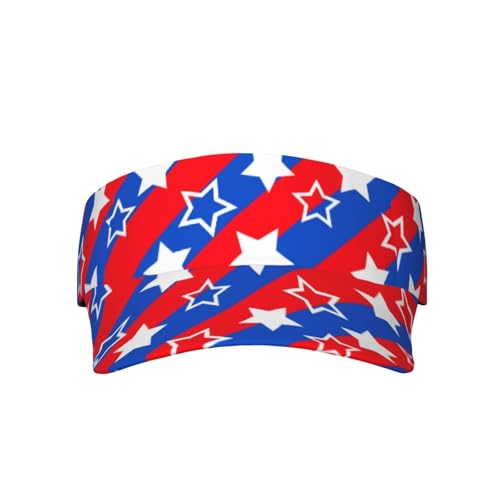Sports Sun Visor Hats-Adjustable Visor Cap-for Women and Men-for Running, Tennis, Golf - color: American Flag Stars