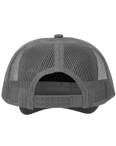 Gelante Polyester Foam Front, Mesh Back 5 Panel Sublimation Trucker Baseball Cap Snapback Hat - color: Dark Gray