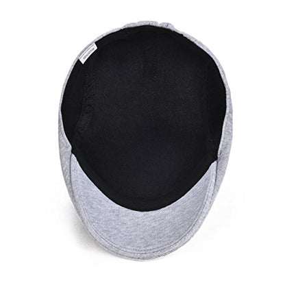 VOBOOM Men's Cotton Flat Ivy Gatsby Newsboy Driving Hat Cap - color: Light Grey