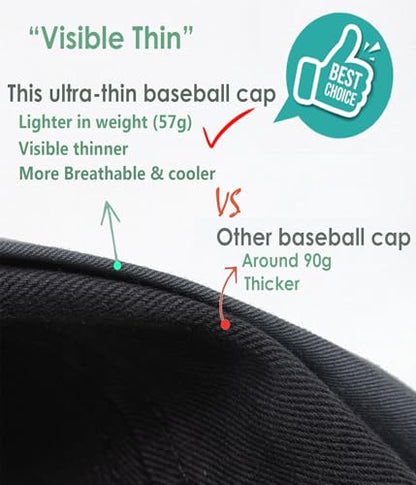 Hot Summer Baseball Cap, 35% Thinner Cotton Dad Hat Lightweight - color: Brown