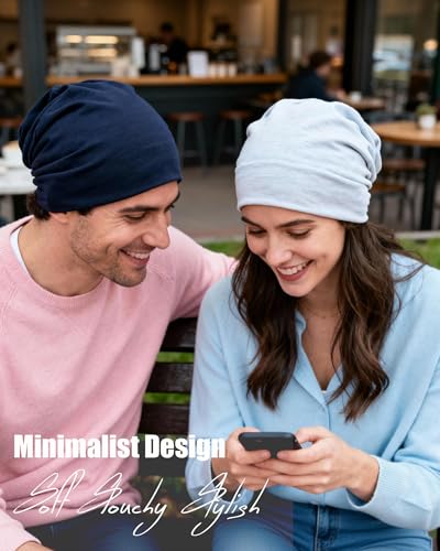 ROYBENS 100% Cotton T-Shirt Beanie for Women Men Slouchy Soft Skull Cap - color: 1pcs-pink