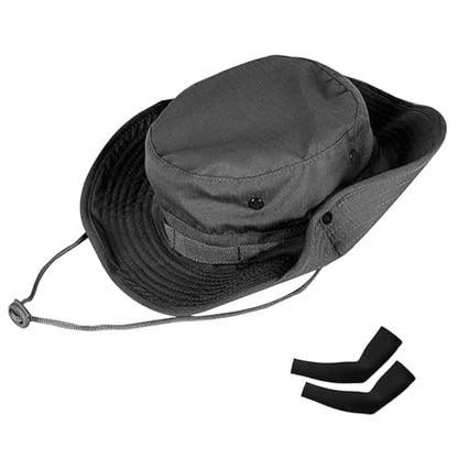 Sun Hats for Men Women Bucket Hat UPF 50+ Boonie Hat Foldable UV Protection Hiking Beach Fishing Summer Safari - color: Upgraded-1pack-black