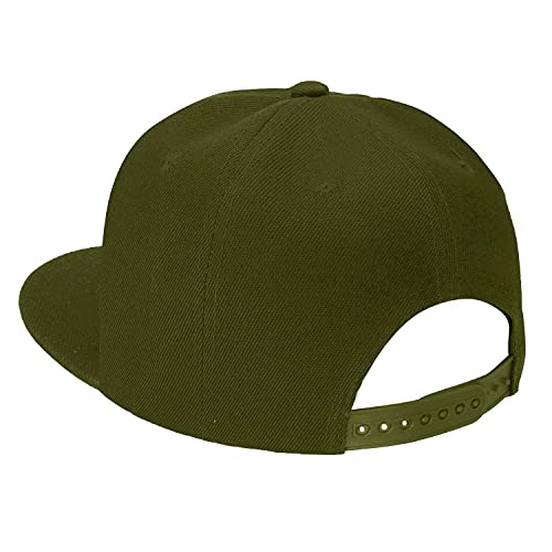 Falari Wholesale 12 Pack Snapback Hat Cap Hip Hop Style Flat Bill Blank Solid Color Adjustable Size - color: 12-pack Army Green