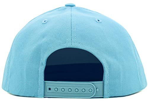 KBETHOS Classic Snapback Hat Blank Cap Underbrim Cotton Wool Blend Flat Visor Adjustable Unisex - color: (4.4) Sky Blue